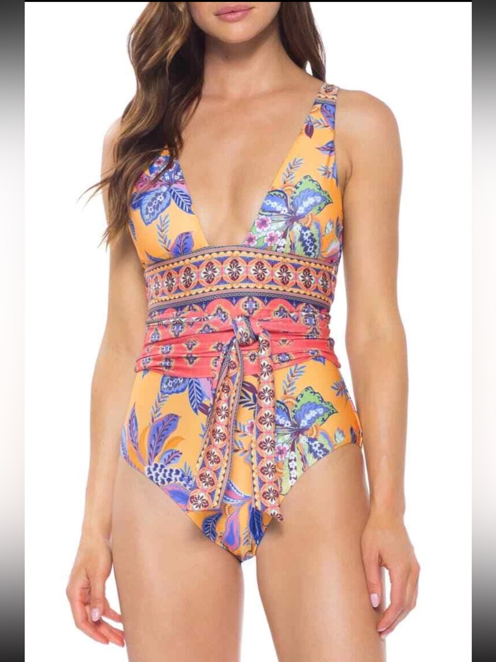 BECCA by Rebecca Virtue Tapestry Bloom One-Piece Swimsuit Size medium NWT